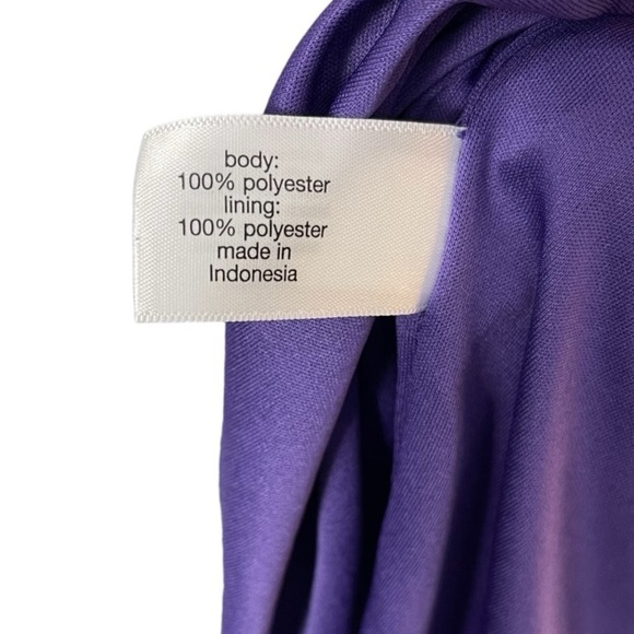 Lane Bryant Boho Semi Sheer V-Neck Purple Print Slit Maxi Dress Tie Back 26/28 - Picture 12 of 14